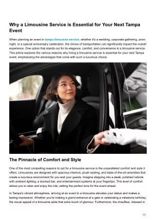 why a limousine service is essential for your
