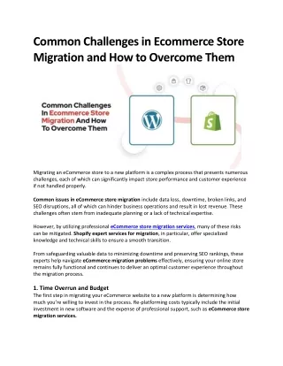 Common Challenges in Ecommerce Store Migration and How to Overcome Them