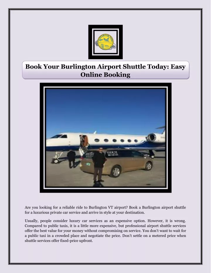 book your burlington airport shuttle today easy