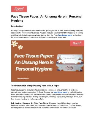face tissue paper an unsung hero in personal