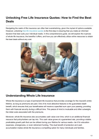 Unlocking Free Life Insurance Quotes How to Find the Best Deals