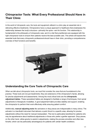 chiropractor tools what every professional should