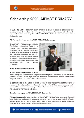 scholarship 2025 aipmst primary