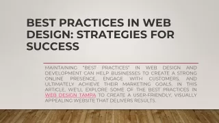 Best Practices in Web Design Strategies for Success