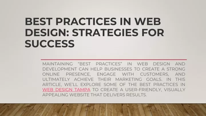 best practices in web design strategies for success