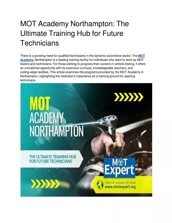 mot academy northampton the ultimate training hub for future technicians