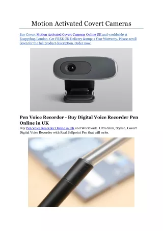 Motion Activated Covert Cameras