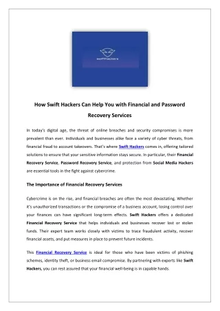 how swift hackers can help you with financial