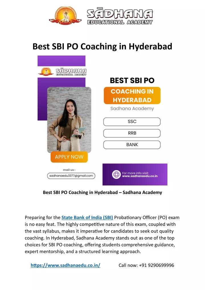 best sbi po coaching in hyderabad