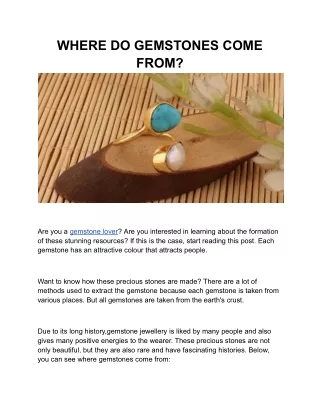 where do gemstones come from