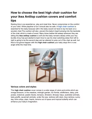 How to choose the best high chair cushion for your ikea Antilop cushion covers and comfort tips