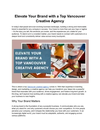 Elevate Your Brand with a Top Vancouver Creative Agency