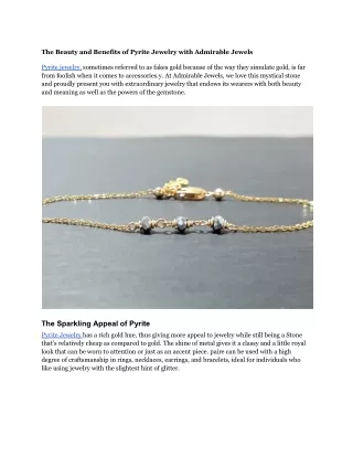 Pyrite jewelry |Discover the Secret Spark of This Stone
