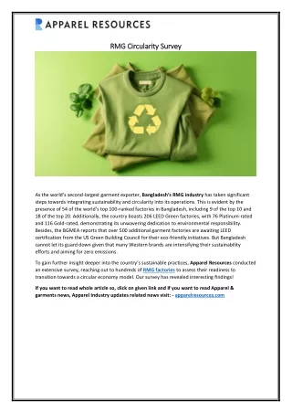 RMG Circularity Survey