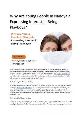 why are young people in nandyala expressing