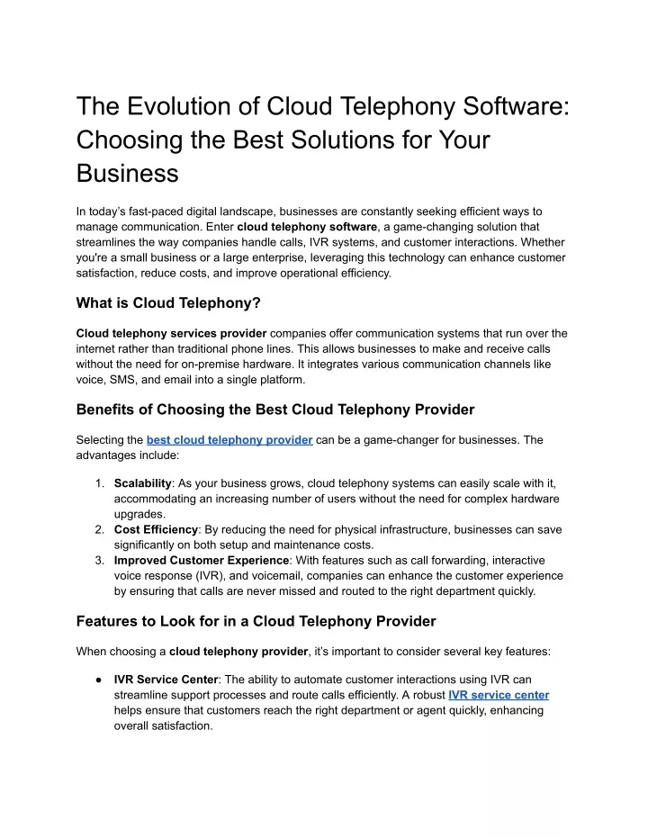 the evolution of cloud telephony software