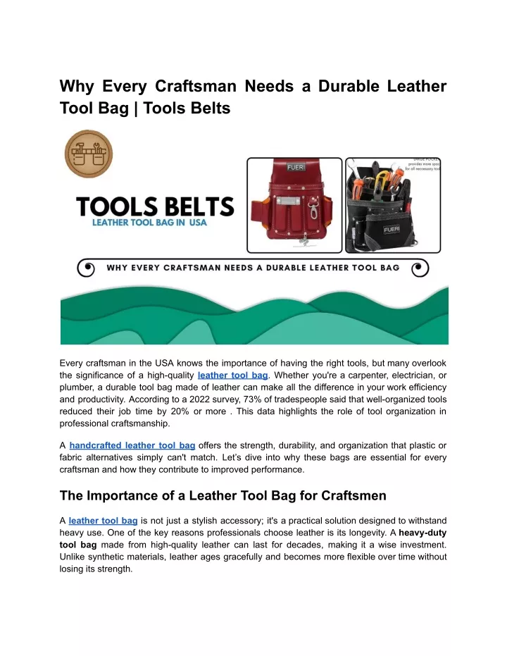 why every craftsman needs a durable leather tool