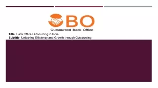 Back Office Outsourcing in India