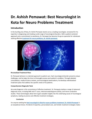 Dr ashish treatment