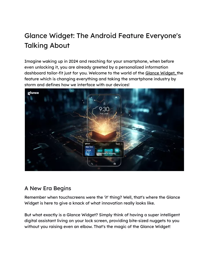 glance widget the android feature everyone