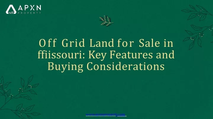 off grid land for sale in ffiissouri key features and buying considerations