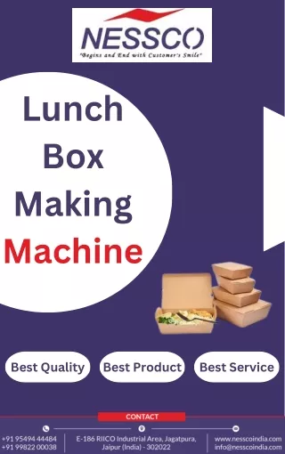 Nessco Advanced Lunch Box Making Machine for Sale