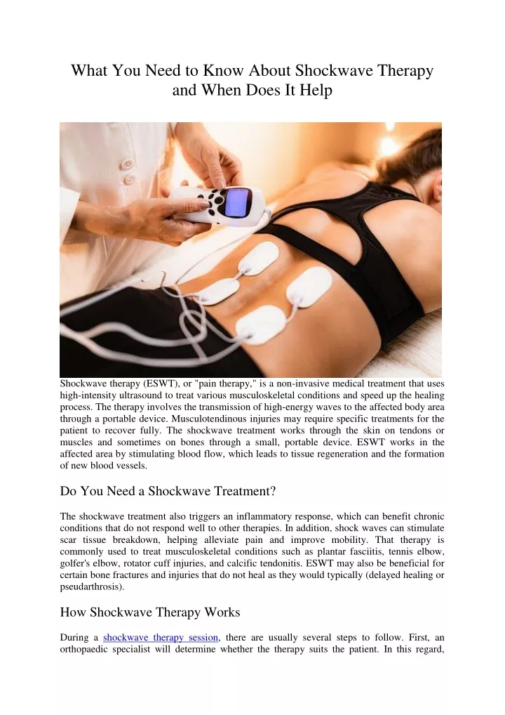 what you need to know about shockwave therapy