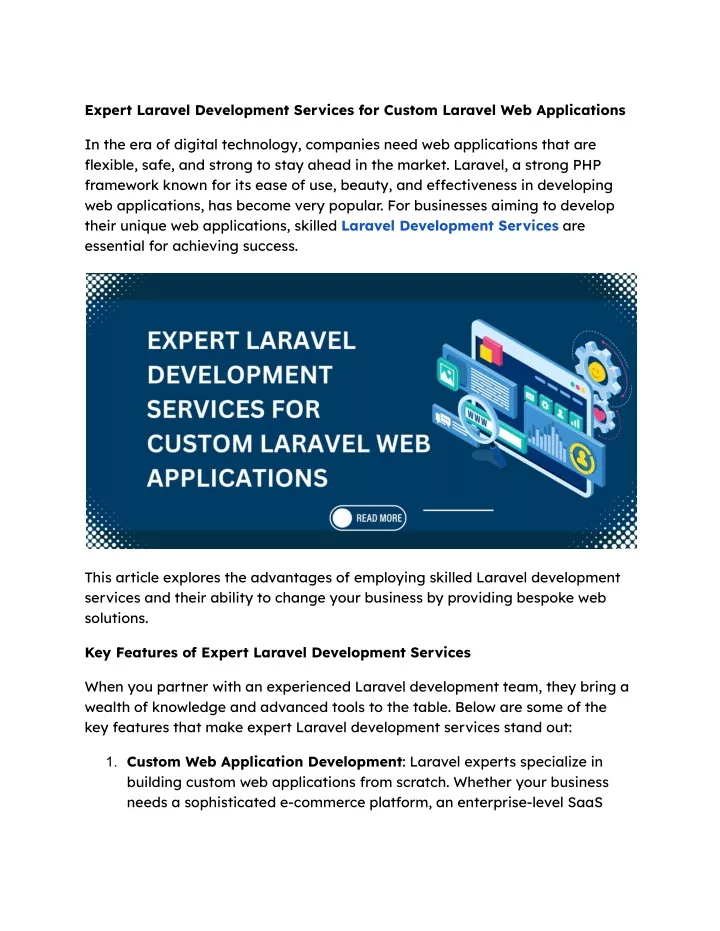 expert laravel development services for custom