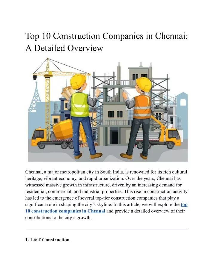 top 10 construction companies in chennai