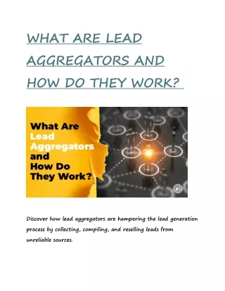 what are lead aggregators and how do they work