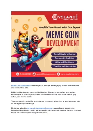 Top-Rated Meme Coin Development Company