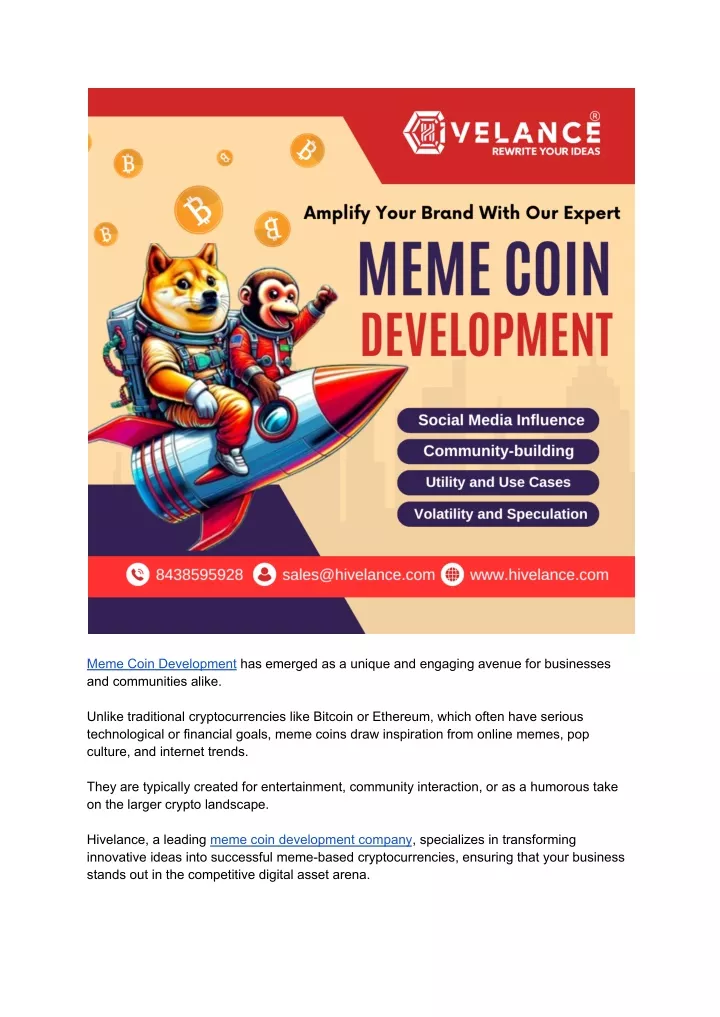 meme coin development has emerged as a unique