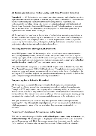 ab technologies establishes itself as leading