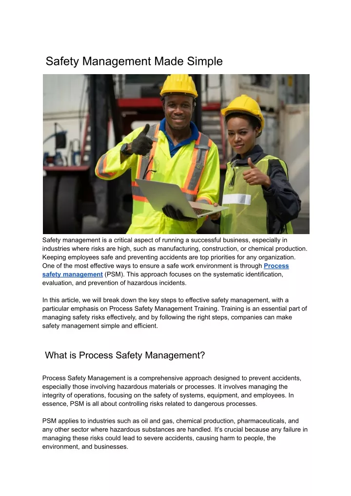 safety management made simple