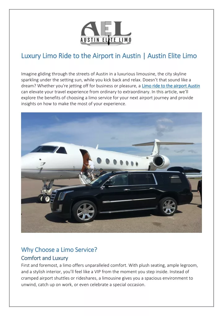 luxury limo ride to the airport in austin austin