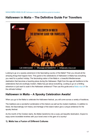 Halloween in Malta The Definitive Guide For Travellers