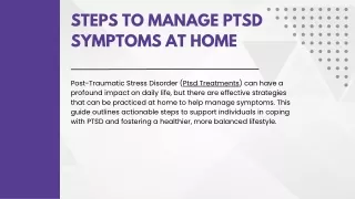 Steps to Manage PTSD Symptoms at Home