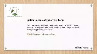 British Columbia Microgreen Farm