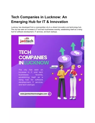 Tech Companies in Lucknow- Jamtech Technologies