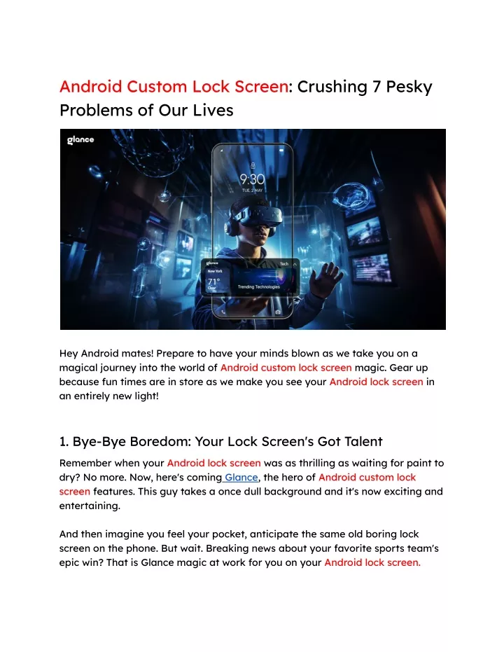 android custom lock screen crushing 7 pesky