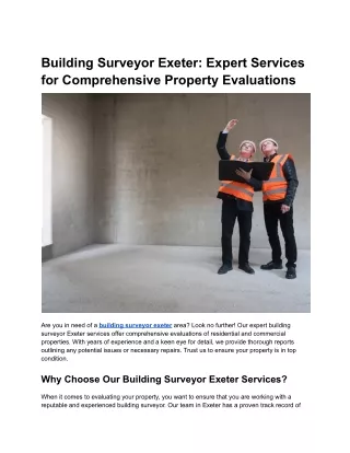 Building surveyor Exeter