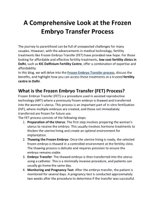 a comprehensive look at the frozen embryo