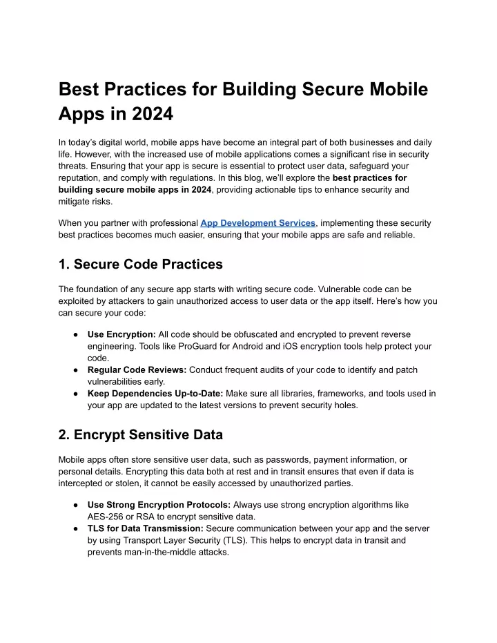 best practices for building secure mobile apps