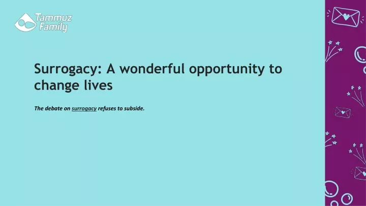 surrogacy a wonderful opportunity to change lives