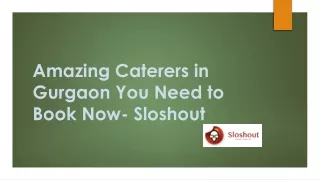 Amazing Caterers in Gurgaon You Need to Book- Sloshout