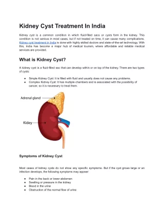 Kidney Cyst Treatment In India