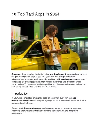 Top 10 Taxi Apps in 2024