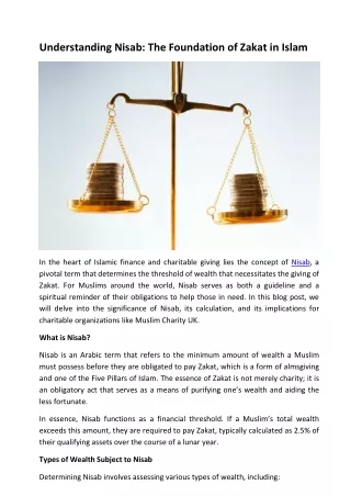 Understanding Nisab The Foundation of Zakat in Islam