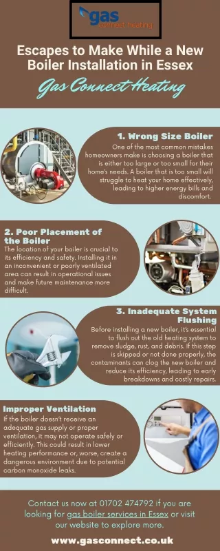 escapes to make while a new boiler installation