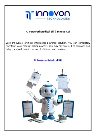 Ai Powered Medical Bill  Innovon.ai